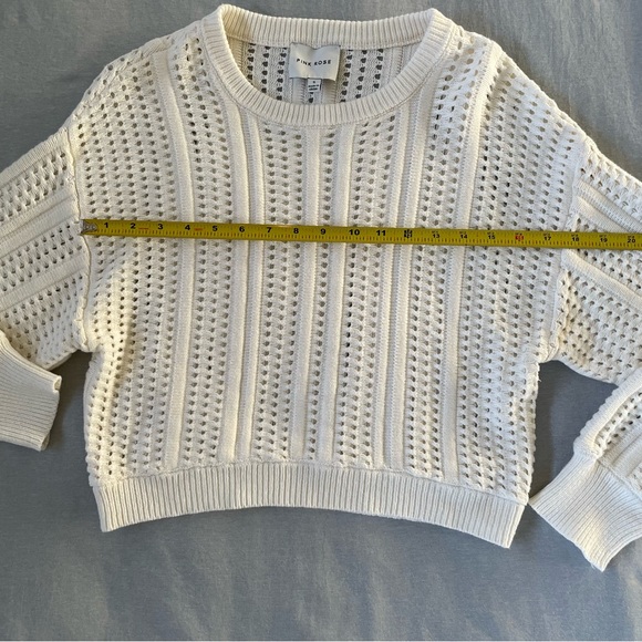 Pink Rose Womens Cream Sweater Size Small - Picture 4 of 12